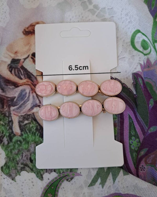 Pearly Oval Claw Clips