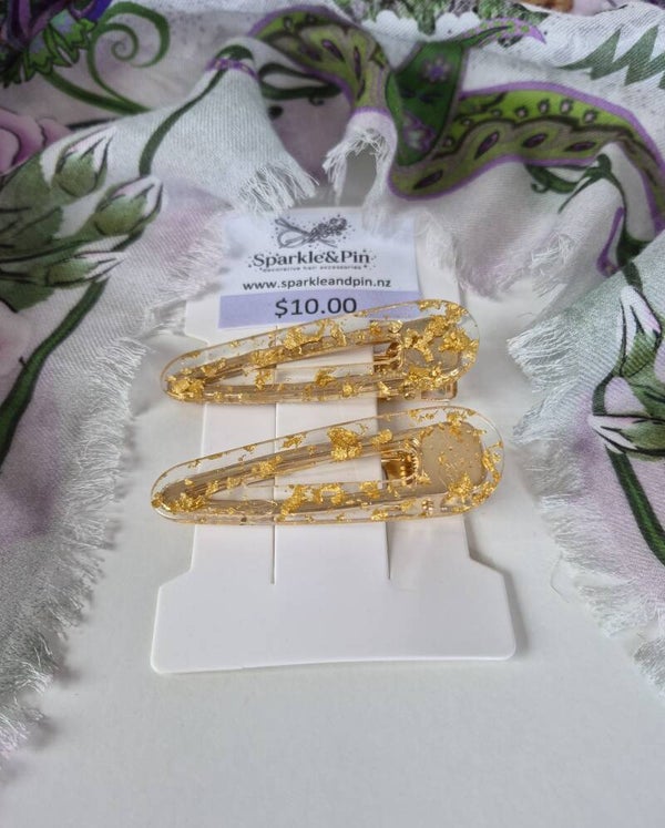 Gold Leaf Claw Clips