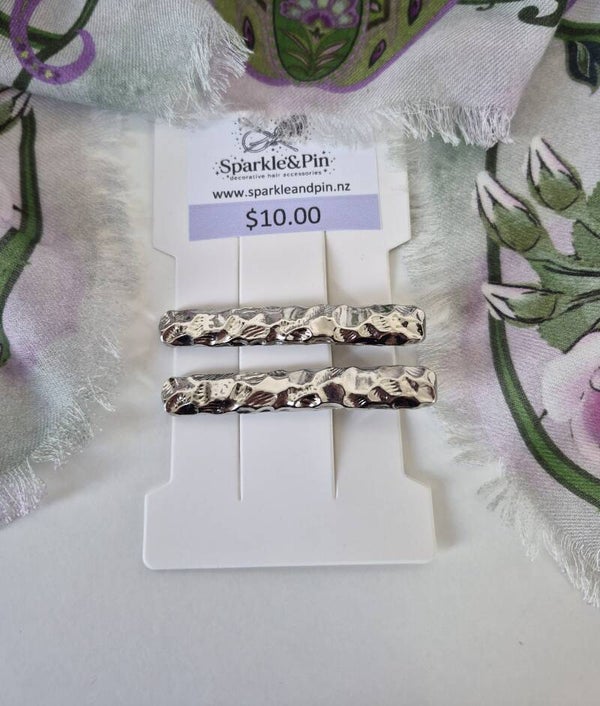 Hammered Metal Claw Clips