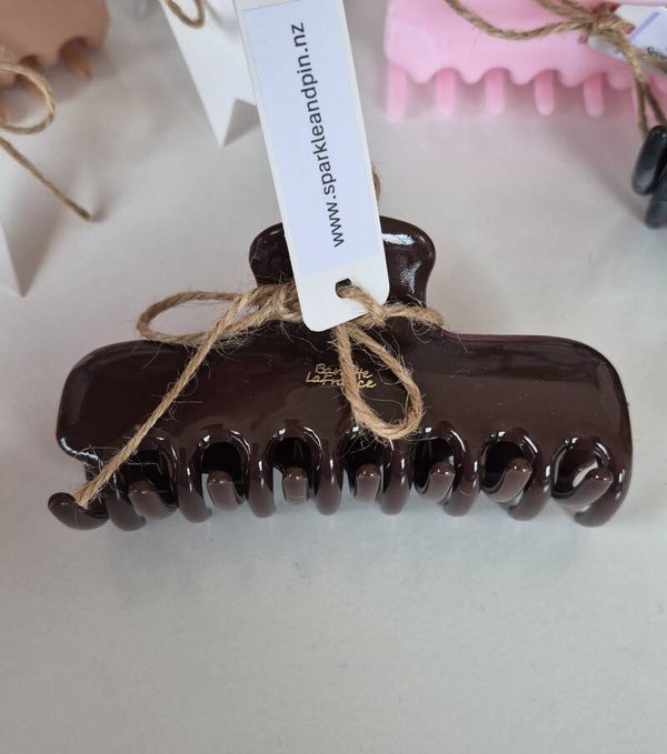 Chocolate Jumbo Claw Clips