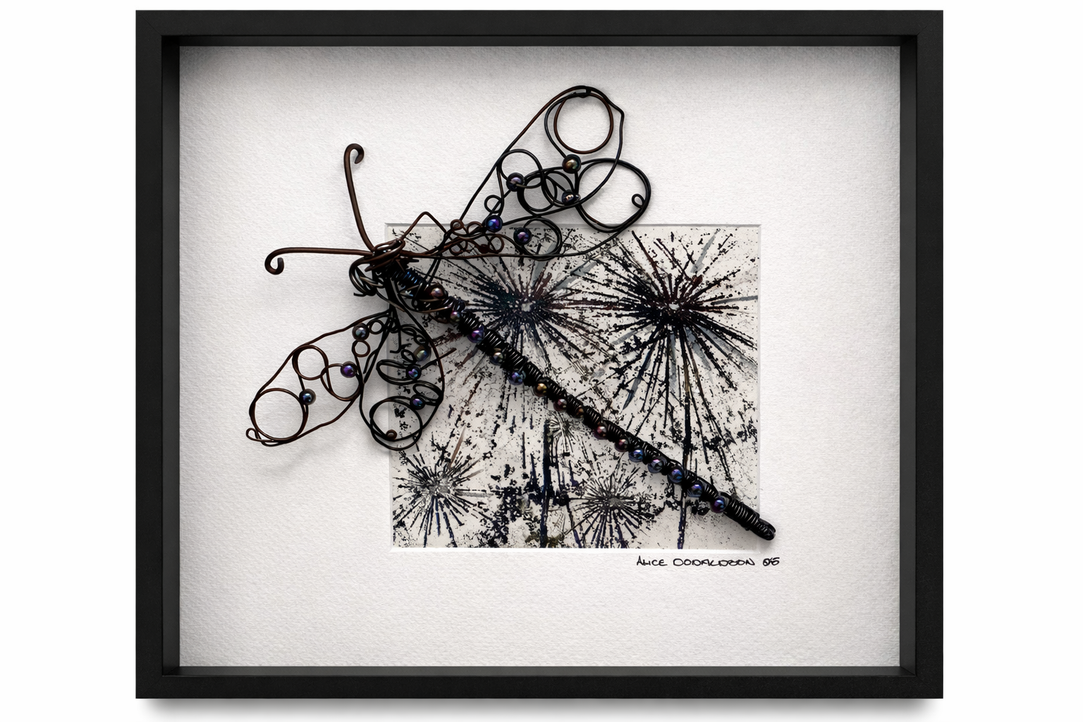 Midnight Drift - Framed Dragonfly