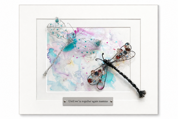 Remembrance Personalised Framed Dragonflies with Plaque