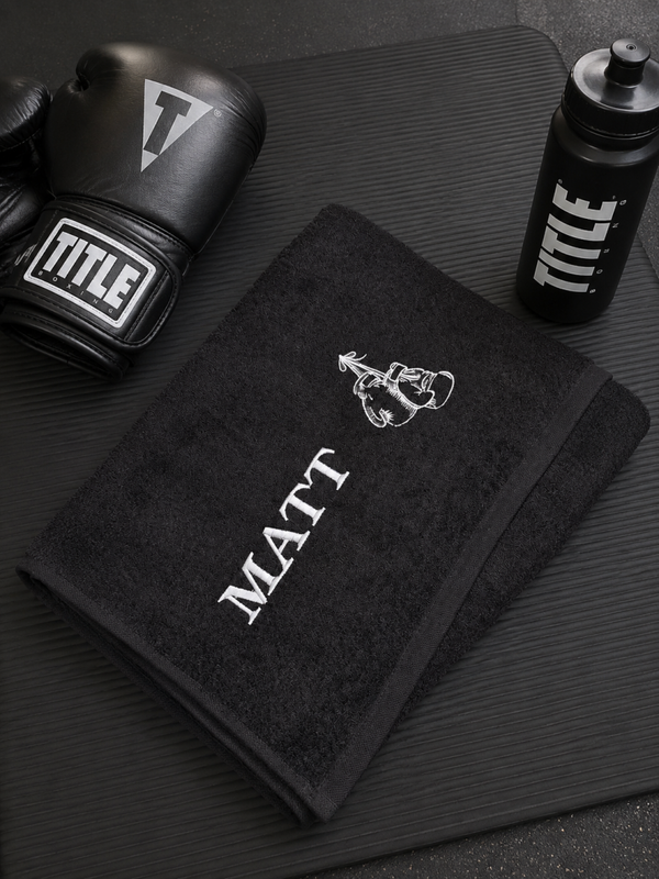 Boxing Towel with Personalisation and Gloves