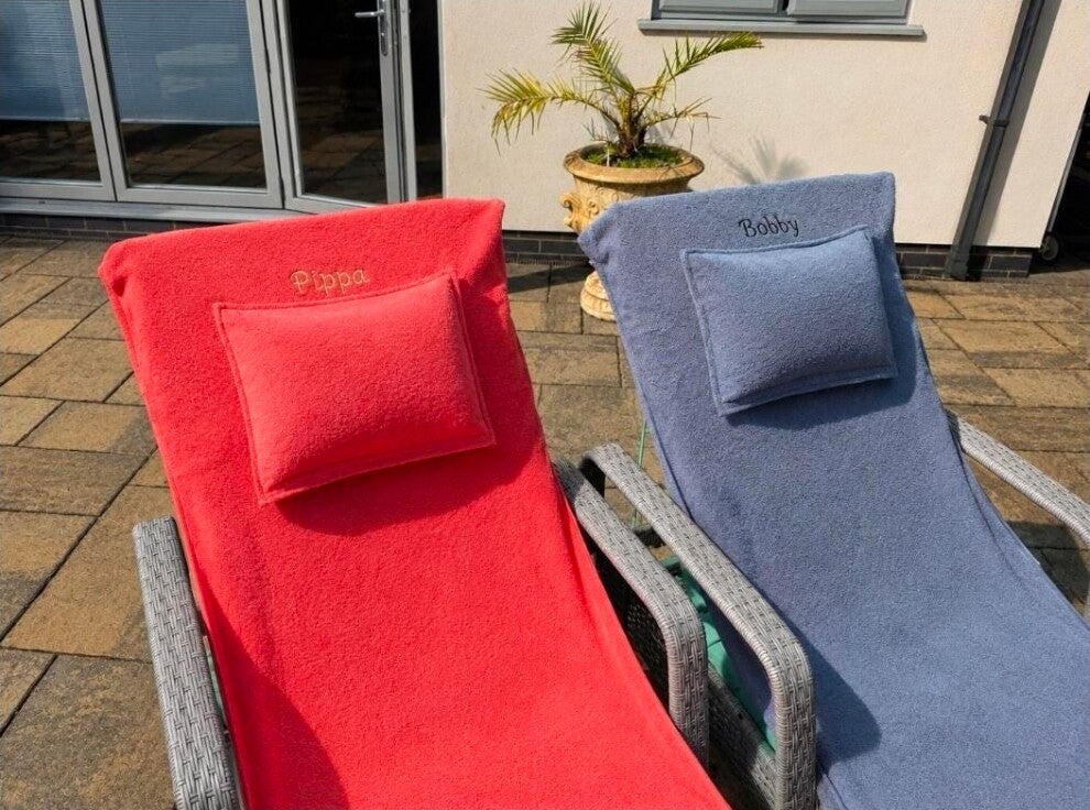 Large Holiday/ Beach Towel with Side Pockets and Built-in Pillow and optional Personalisation