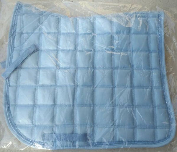 Zilco Babyblue w/ diamante trim dressage pad - FULL