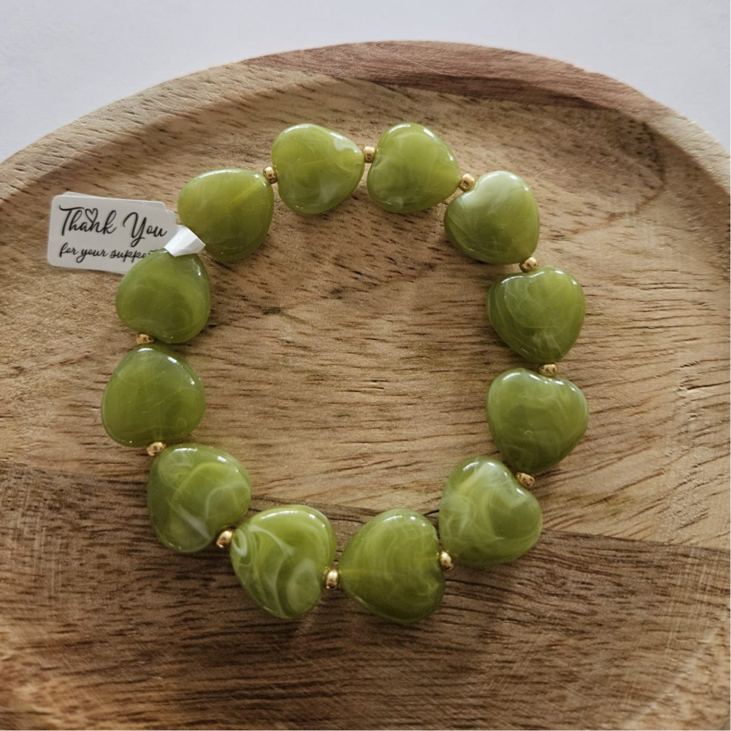 Armband lichtgroen - hartje