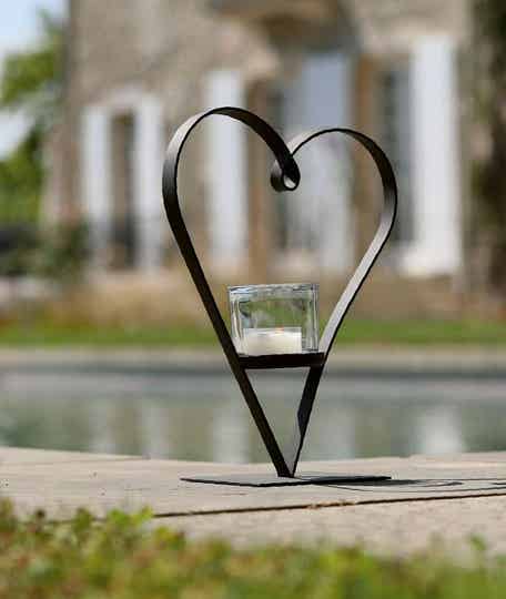 Decoratief hart van zwart metaal - 25 cm of 40 cm Hoog