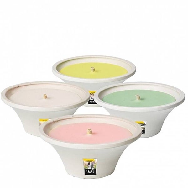 citronella Kaarsen - terracotta schaal wit - Buiten Kaars citronella - Citronella terracotta witte schaal – Ginger Love - Anti Muggen