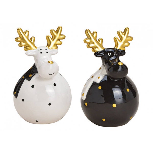 Eland wit & zwart - goud - Smal 2 stuks