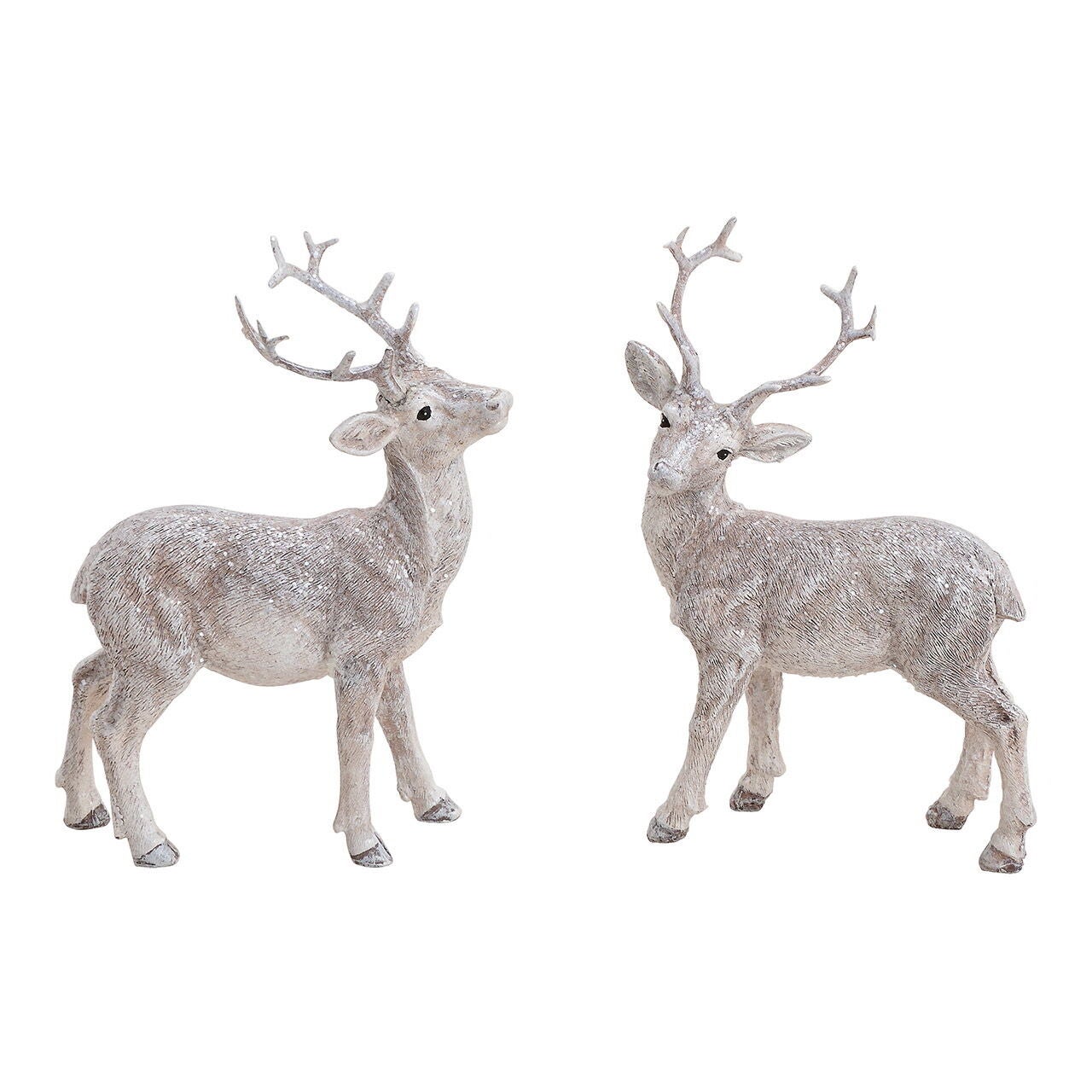 Koppel Hert met Glitter – Polywit | 2-Voudig | 13 x 16 x 5 cm