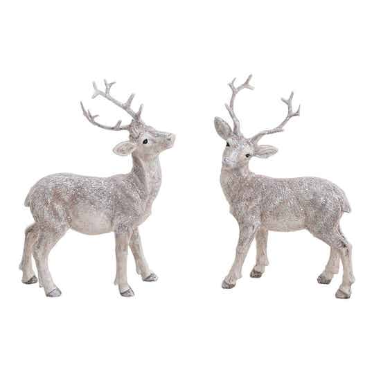 Koppel Hert met Glitter – Polywit | 2-Voudig | 13 x 16 x 5 cm