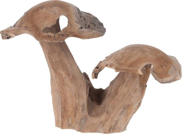 Teakhout paddenstoel beeld-Naturel-45x24x29cm