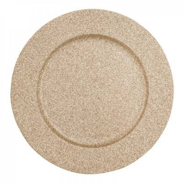 Decoratieve borden ,presentatie bord rond glitter goud 33 cm