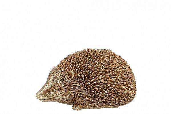 Decoratief  egeltje goud polystone 9x6x4cm - Smal