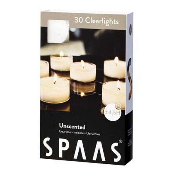 SPAAS - 30 GEURLOZE WITTE CLEARLIGHTS