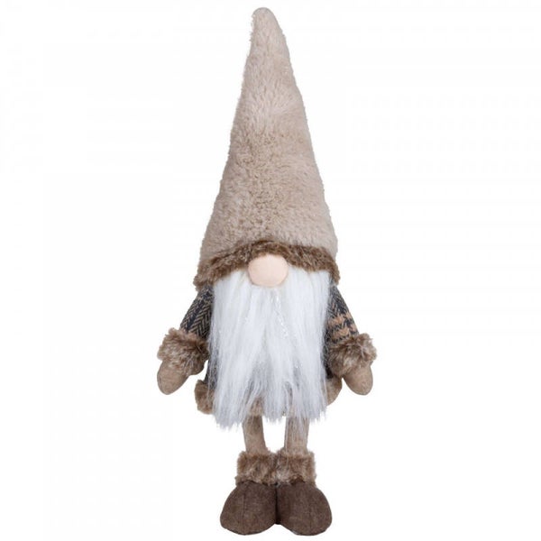 Kabouter - wiebelde kabouter 39cm (51cm) kabouter - Wiebelende Gnoom met fluffy muts - 51 cm Groot