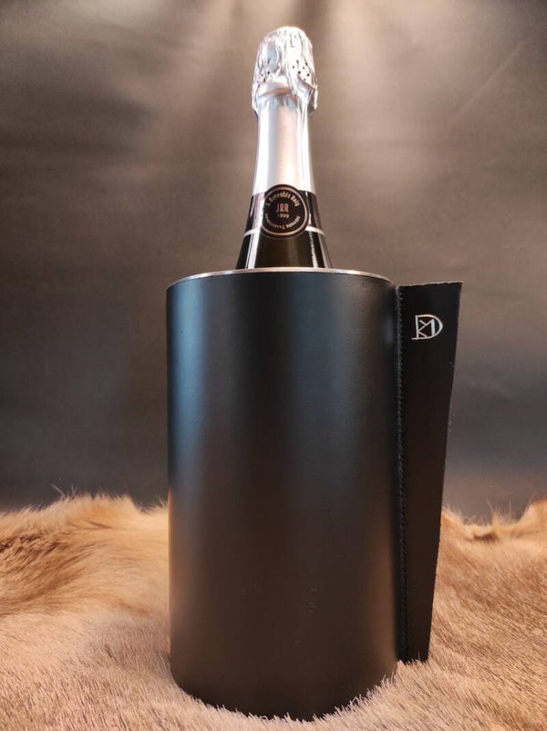 Ijsemmer met lederen bekleding - Mat Zwart