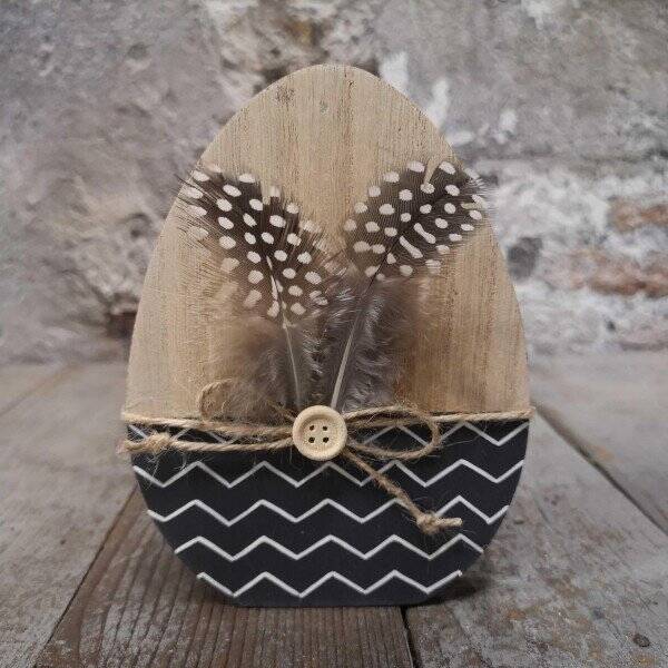 Decoratief ei hout zwart