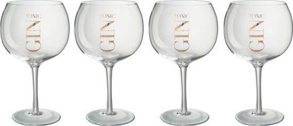 J-Line Giftbox 4 Ginglazen Glas Transparant/Goud