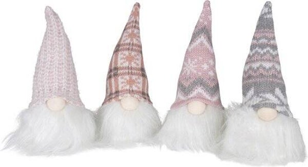 Mini handgemaakt Gnoom hoofdje met licht roze muts - 10(18)cm