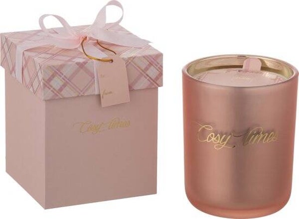 J-Line Geurkaars Cosy Times Rainbow Reef Glas Roze Large-70H