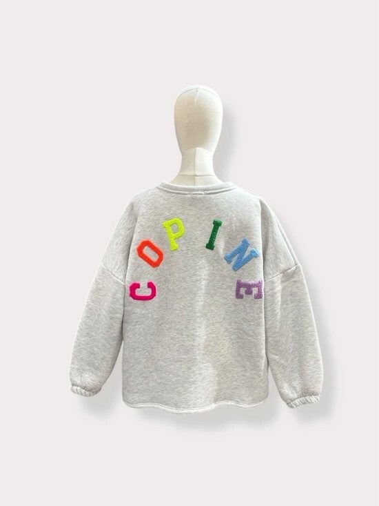 Trui Oversized Sweatshirt “copine ” – Geborduurd Statement op de Rug | B-home Maldegem