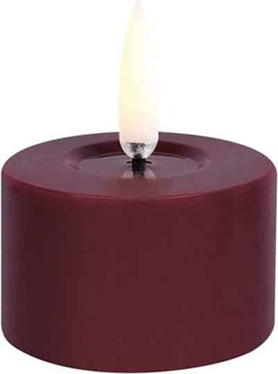 Uyuni - Mini Melted LED kaars - Wine Red - 5x2,8 cm