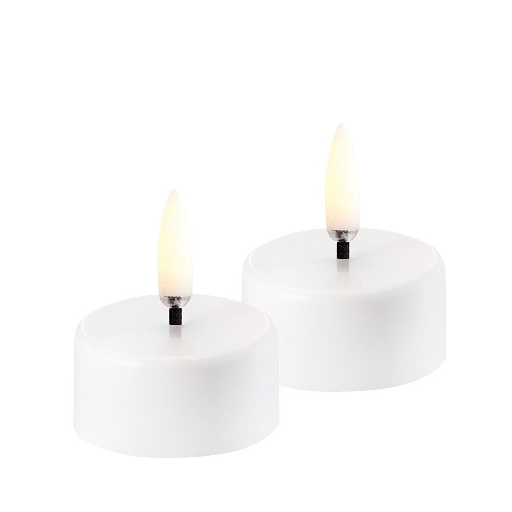 Oplaadbaar Theelichtje LED 2-pack 3,9x2,3 cm Wit Plain - Uyuni Lighting