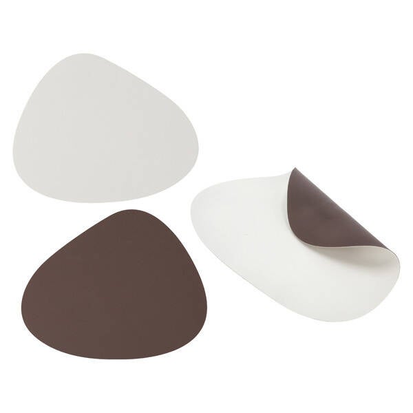 Placemat - Bruin / Crème - 2 zijden te gebruiken - Kunstleer