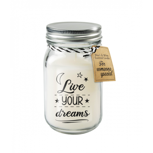 Black & White scented candles - Live your dreams