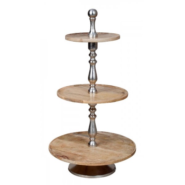 Houten etagère 3-laags h = 93cm d = 30,5 + 41 + 51