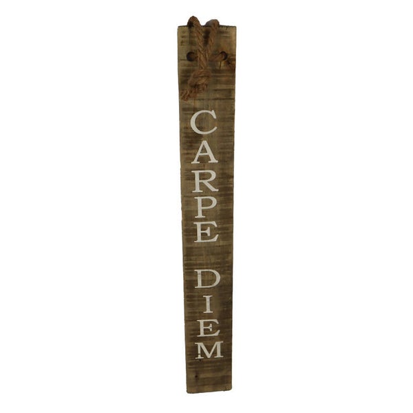 Tekstbord -  Carpe diem historic wood 78x10x1.5cm - Natural