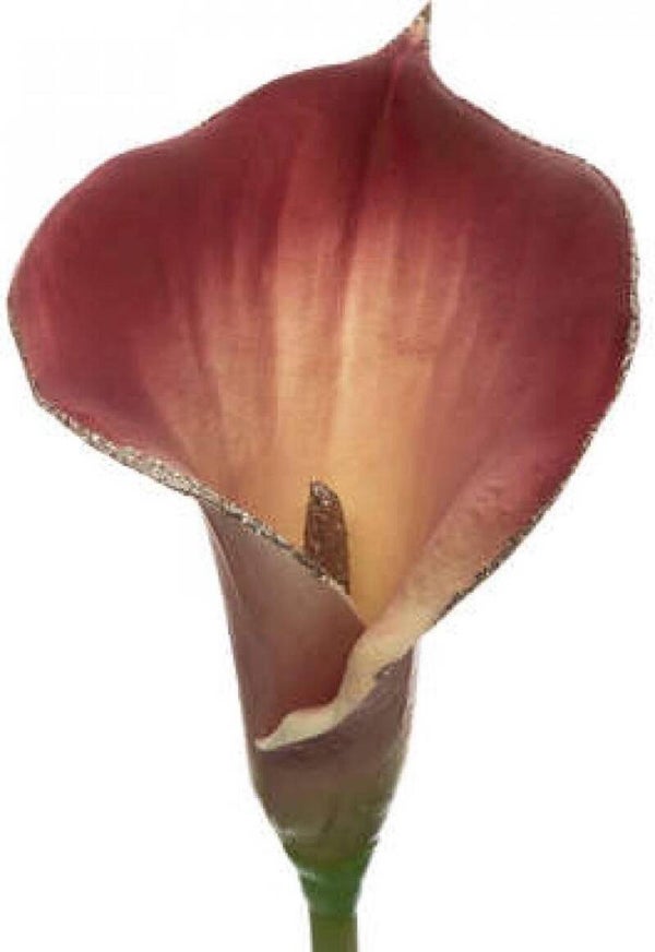 kunstbloem deluxe 66 cm - roze / rood met gouden glitter