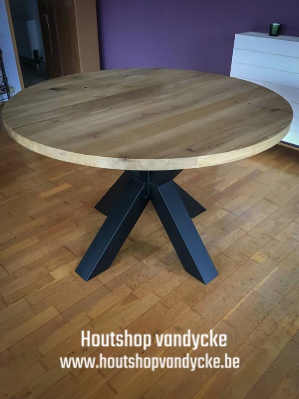 RONDE TAFEL MET ZWART ONDERSTEL