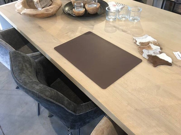 Placemats -  effen lederlook Placemats - 45x30 - bruin  Kleurig