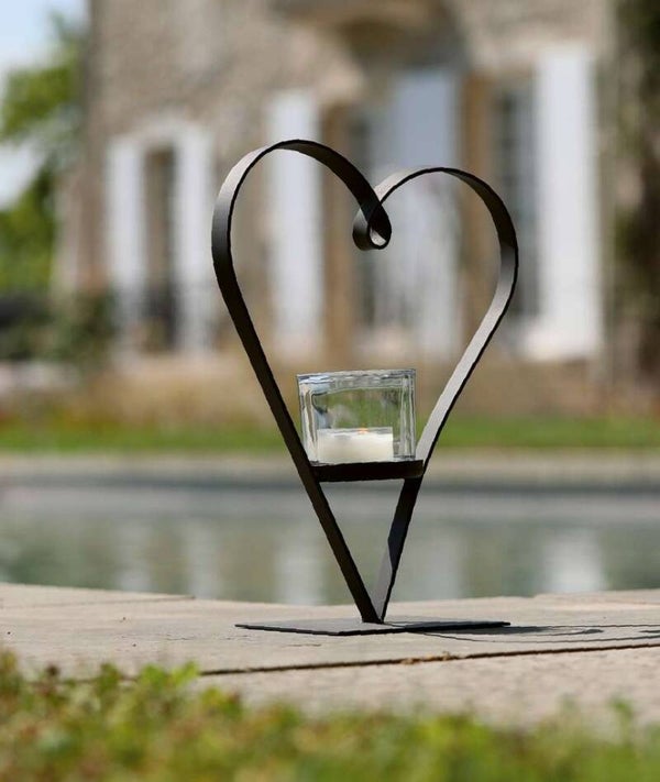 Decoratief hart van zwart metaal - 25 cm of 40 cm Hoog