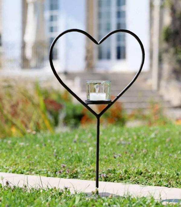 Decoratief hart van zwart metaal - 80 cm Hoog - Hurricanlight Elisa