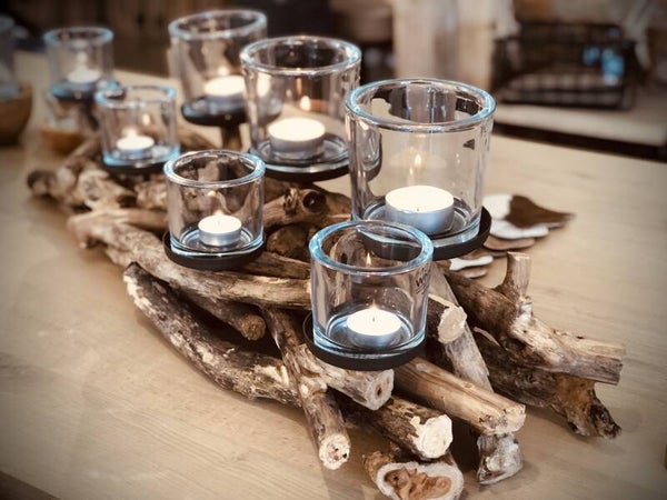 Theelicht houder Hout - Lengte 70cm of Lengte 90 cm