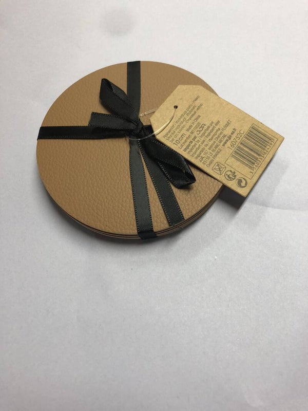 Glazen onderzetters Rond - diameter 10 cm - cognac kleur - 6 stuks