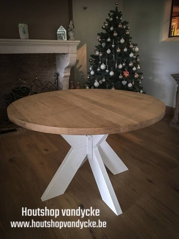 RONDE TAFEL MET WIT ONDERSTEL
