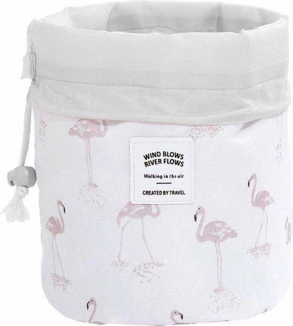 Make Up Tasje - opberger - Reis Cosmetica - Toilettas - FlamingoWit