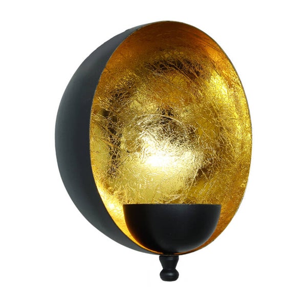 Royce Gold iron wall candleholder round plate