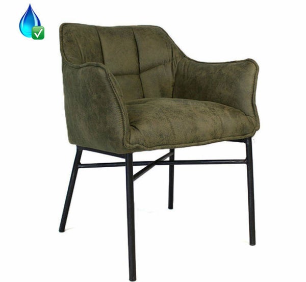 Eetkamer Stoel B-Home - Leatherlook olijfgroen