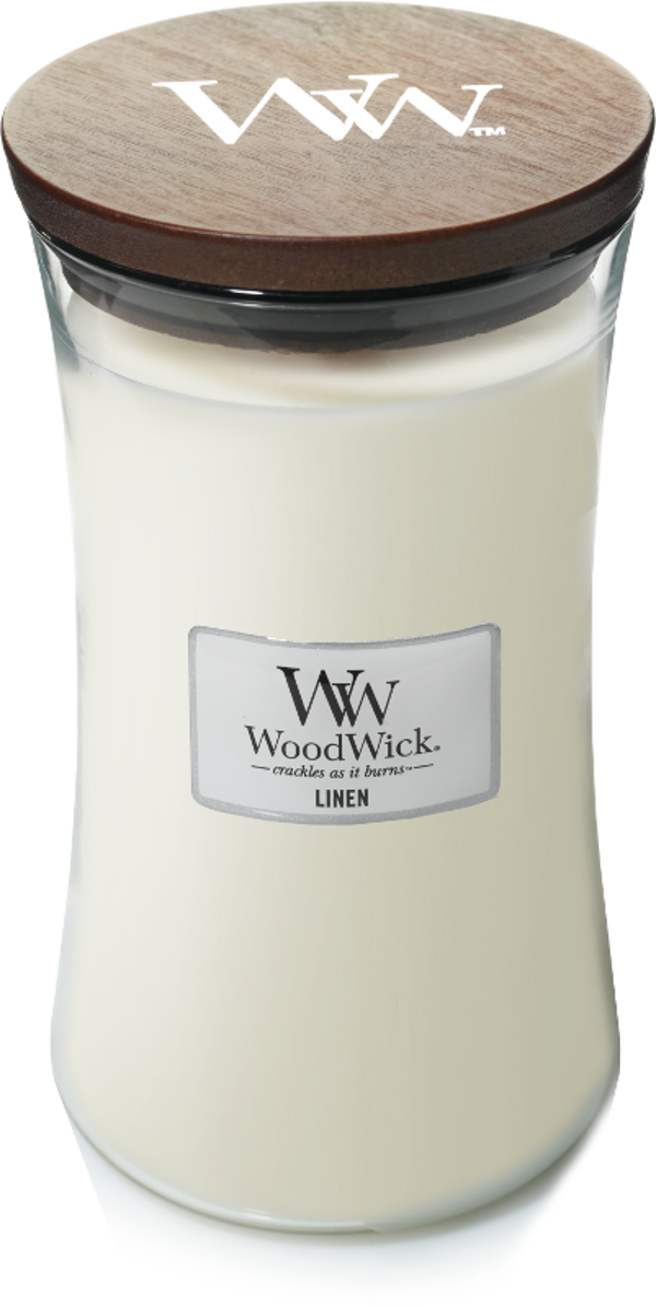 WoodWick Large Candle Linen