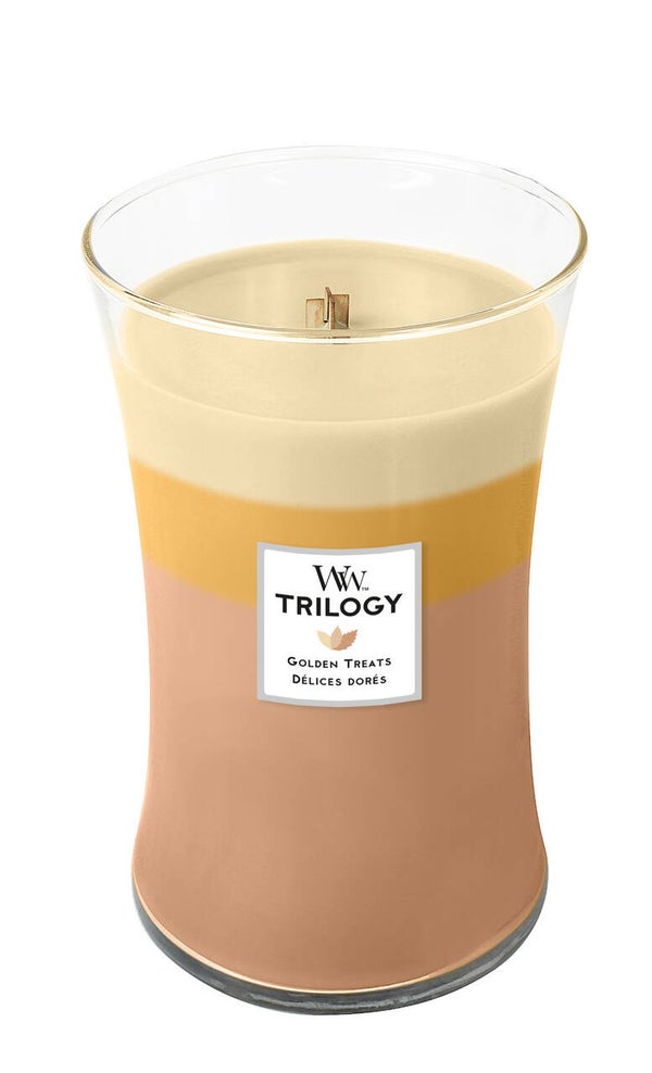 WoodWick Trilogy geurkaars Large Golden Treats