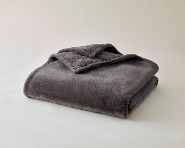 PLAID Cocooning PLAID CLASSIQUE GRIS  150cmx200cm