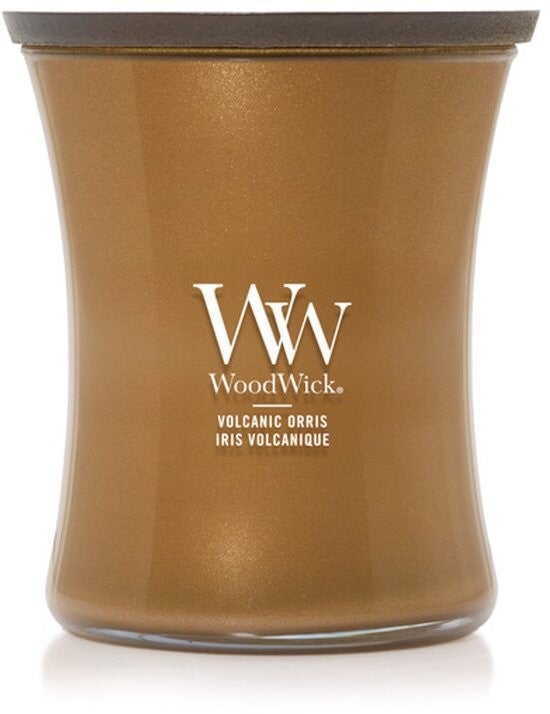 WoodWick Volcanic Orris Medium Geurkaars – Koper – 60 Branduren | B-Home Decoratie & Interieur