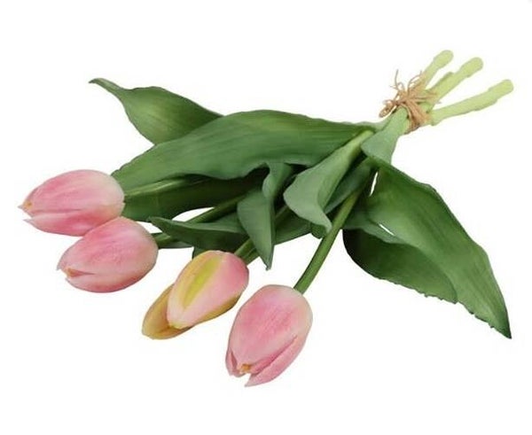 Kunst Boeket Tulpen Roze – 5 Stuks – Net Echt – Countryfield Tulipa 3D S – Hoogte 29 cm