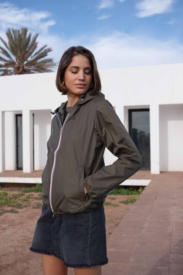 Lichte Dames Regenjas met Kap – Kaki of Marine