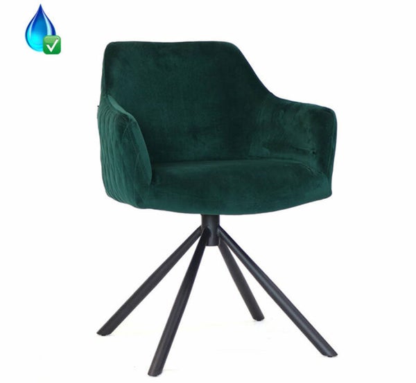 draaibare stoel Furtado velvet donkergroen